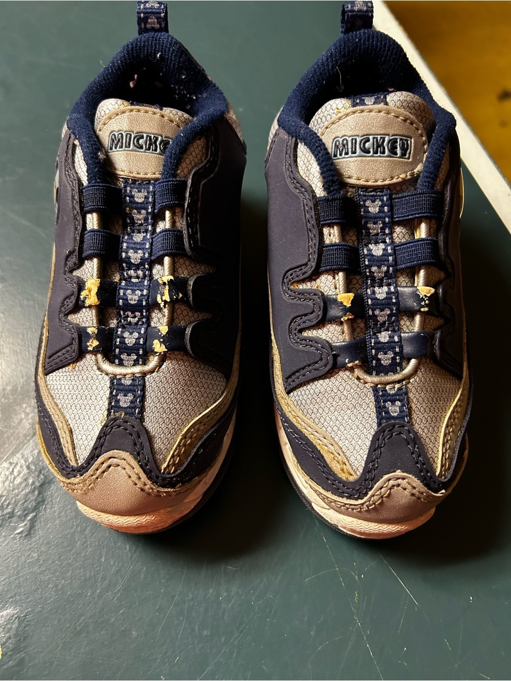 Disney Boys Navy and Tan Mickey Athletic Sneakers
